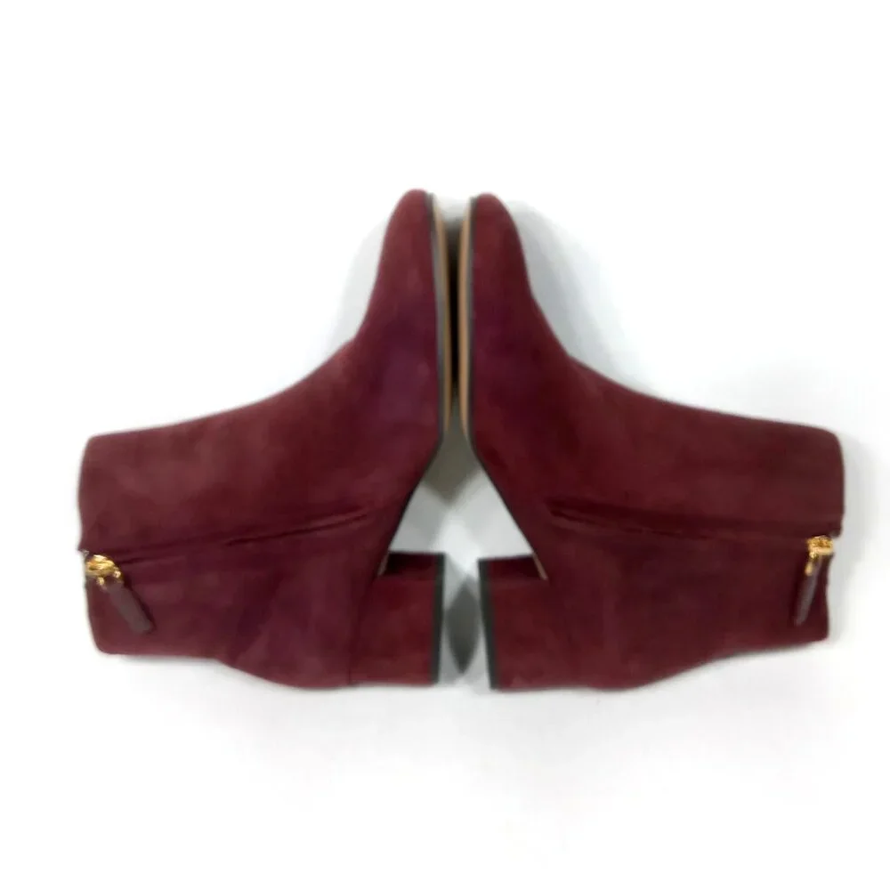LAUREN RALPH LAUREN Wharton Women's Burgundy Studded Boots Size 9 B